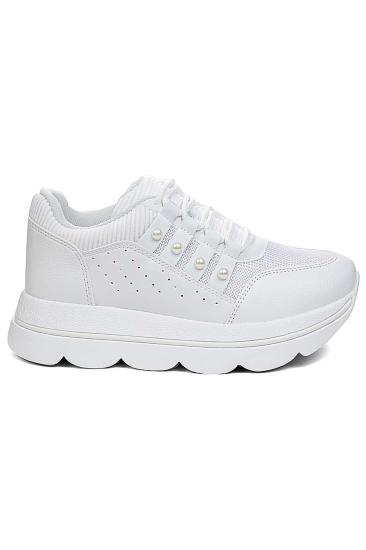 Bluefeet Flt Beyaz Kalın Topuk Günlük Kadın Spor Ayakkabı