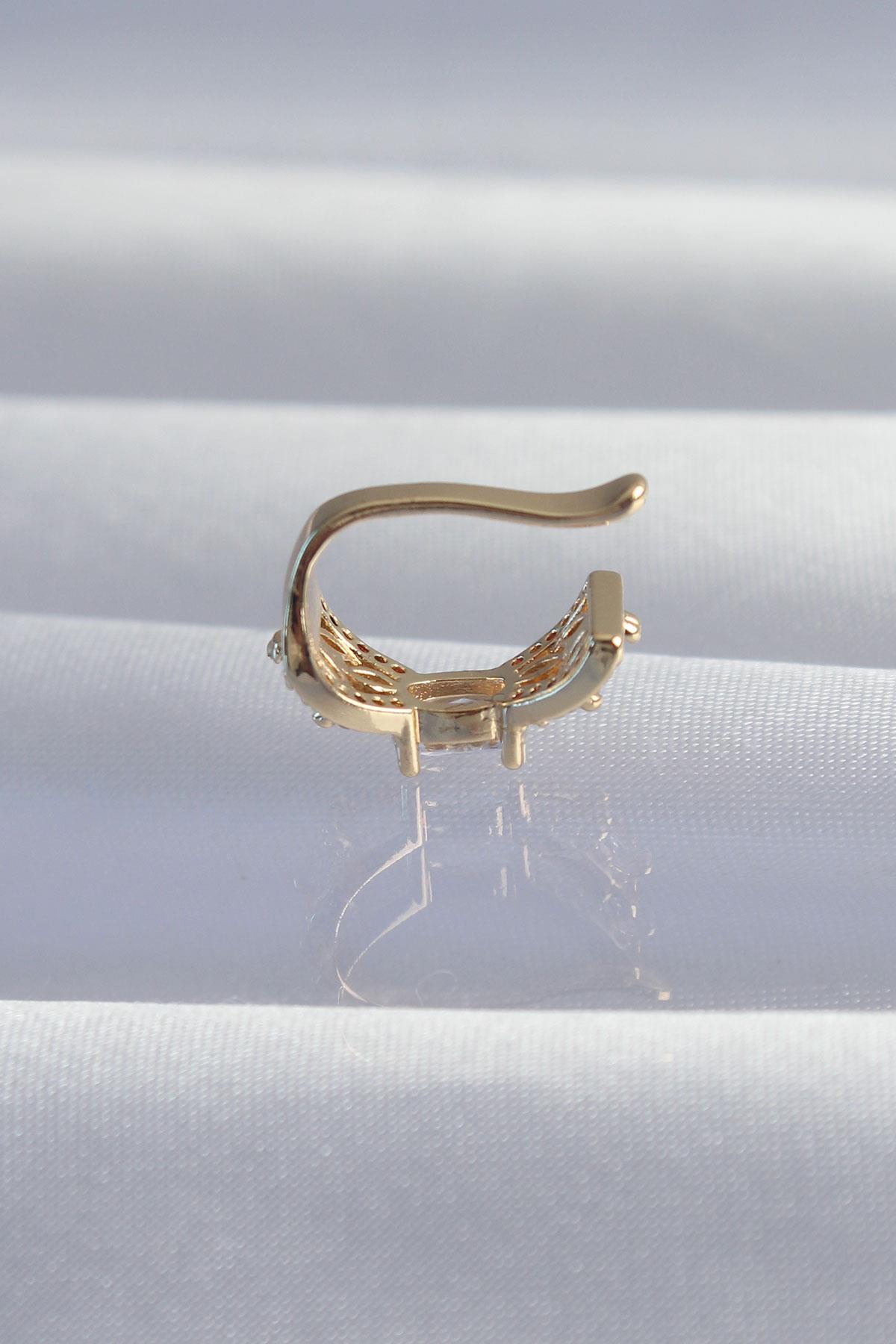 Pirinç%20Gold%20Renk%20Zirkon%20Taş%20Kaplama%20Earcuff%20Küpe