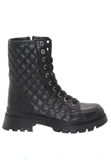 Bluefeet 3085 Siyah Fermuarlı Bağcıklı Kadın Bot Ayakkabı