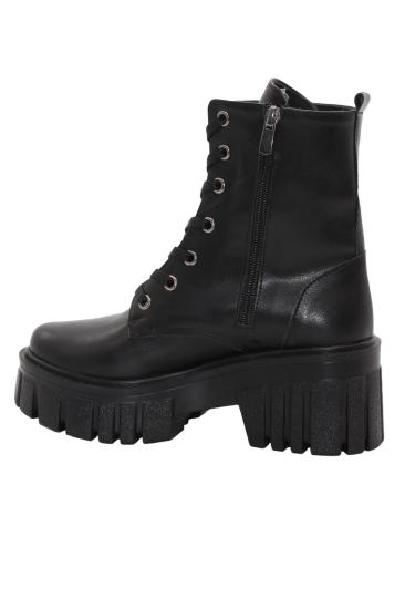Bluefeet 3089 Siyah Fermuarlı Bağcıklı Kadın Bot Ayakkabı
