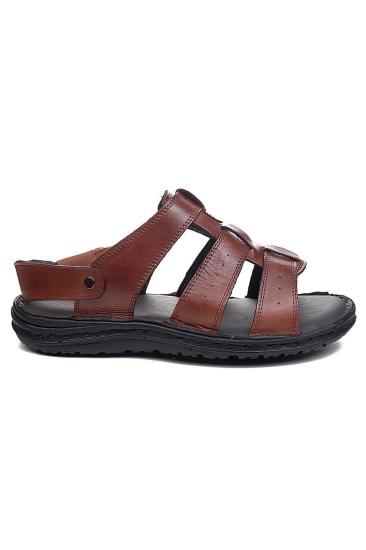 Bluefeet M23 Taba Günlük Erkek Hakiki Deri Sandalet Ayakkabı