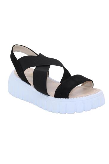 Bluefeet K101 Siyah Lastik Bantlı Günlük Çapraz Kadın Sandalet