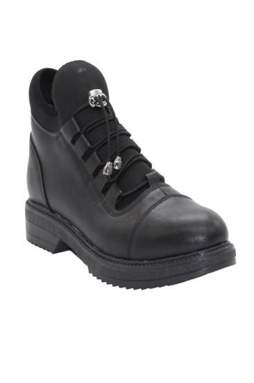 Bluefeet S110 Siyah Cilt Bağcıklı Kadın Kışlık Bot Ayakkabı