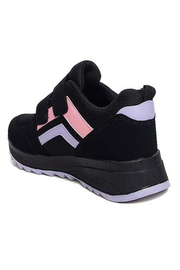 Bluefeet Tmp Siyah Mor Cırtlı Günlük Kadın Spor Ayakkabı