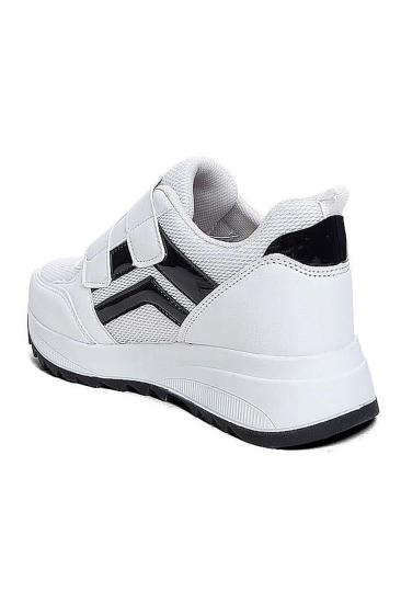 Bluefeet Tmp Beyaz Siyah Cırtlı Günlük Kadın Spor Ayakkabı